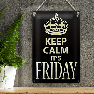 Blechschild Spruch 20x30cm Keep Calm its Friday