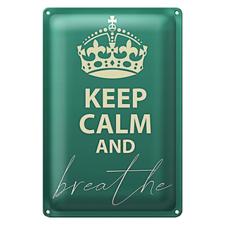 Blechschild Spruch 20x30cm Keep Calm and breath