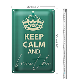 Blechschild Spruch 20x30cm Keep Calm and breath