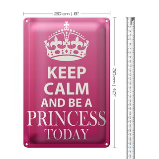 Blechschild Spruch 20x30cm Keep Calm and be a Princess
