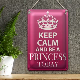 Blechschild Spruch 20x30cm Keep Calm and be a Princess