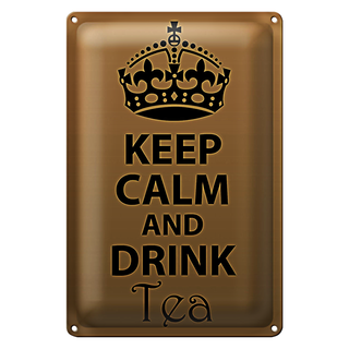 Blechschild Spruch 20x30cm Keep Calm and drink tea
