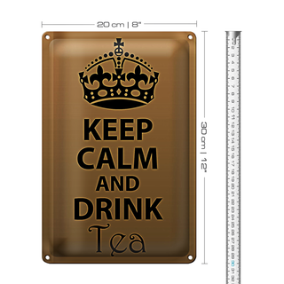 Blechschild Spruch 20x30cm Keep Calm and drink tea
