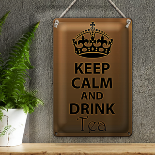 Blechschild Spruch 20x30cm Keep Calm and drink tea