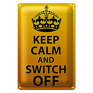 Blechschild Spruch 20x30cm Keep Calm and switch off
