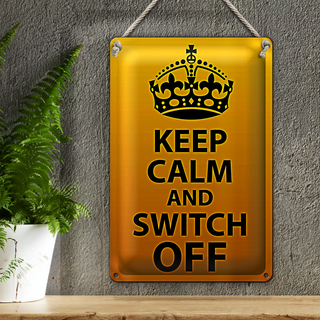 Blechschild Spruch 20x30cm Keep Calm and switch off
