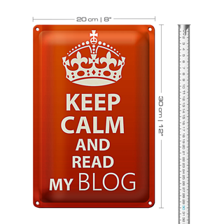 Blechschild Spruch 20x30cm Keep Calm and read my block