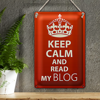 Blechschild Spruch 20x30cm Keep Calm and read my block