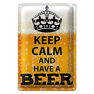 Blechschild Spruch 20x30cm Keep Calm and have a Beer Bier