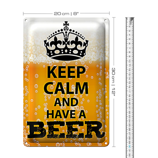 Blechschild Spruch 20x30cm Keep Calm and have a Beer Bier