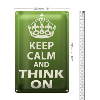 Blechschild Spruch 20x30cm Keep Calm and think on