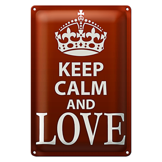Blechschild Spruch 20x30cm Keep Calm and Love