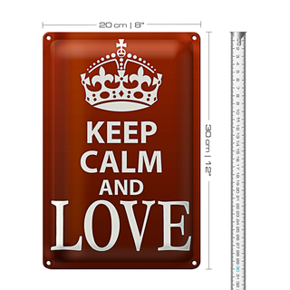 Blechschild Spruch 20x30cm Keep Calm and Love