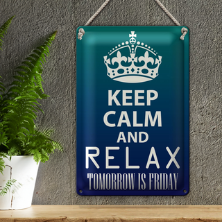 Blechschild Spruch 20x30cm Keep Calm and relax is Friday