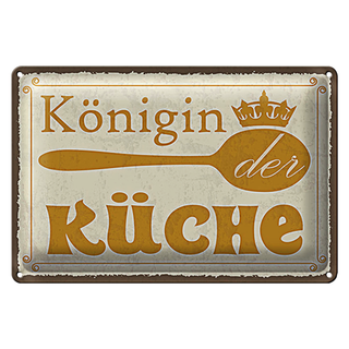 Blechschild Spruch 30x20cm Königin der Küche Krone