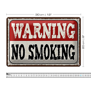 Blechschild Hinweis 30x20cm Warning no smoking