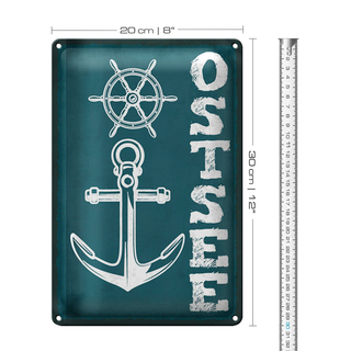 Blechschild Hinweis 20x30cm Ostsee Anker See Schiff