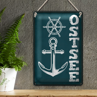 Blechschild Hinweis 20x30cm Ostsee Anker See Schiff