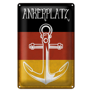 Blechschild Hinweis 20x30cm Deutscher Ankerplatz Schiff See