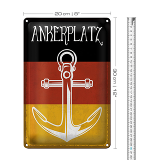 Blechschild Hinweis 20x30cm Deutscher Ankerplatz Schiff See