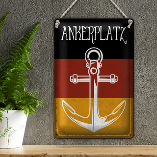 Blechschild Hinweis 20x30cm Deutscher Ankerplatz Schiff See