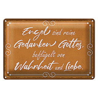 Blechschild Spruch 30x20cm Engel sind Gedanken Gottes