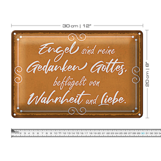 Blechschild Spruch 30x20cm Engel sind Gedanken Gottes