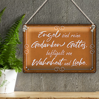 Blechschild Spruch 30x20cm Engel sind Gedanken Gottes
