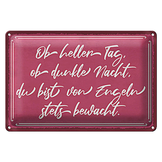 Blechschild Spruch 30x20cm ob heller Tag ob dunkle Nacht du