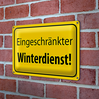 Blechschild Hinweis 30x20cm eingeschränkter Winterdienst