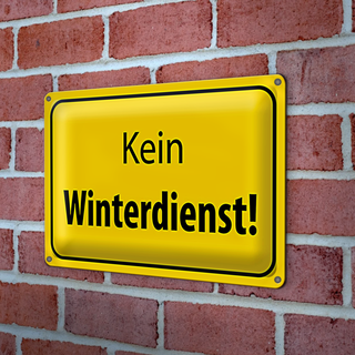 Blechschild Hinweis 30x20cm kein Winterdienst Warnschild