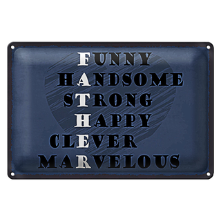 Blechschild Spruch 30x20cm Father funny happy clever Papa