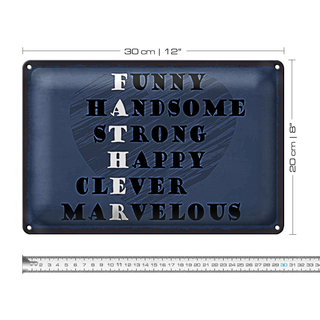 Blechschild Spruch 30x20cm Father funny happy clever Papa