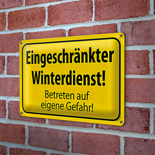 Blechschild Hinweis 30x20cm eingeschränkt Winterdienst Wanddeko
