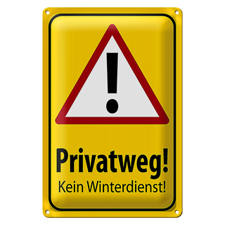 Blechschild Hinweis 20x30cm Privatweg kein Winterdienst