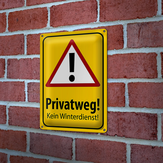 Blechschild Hinweis 20x30cm Privatweg kein Winterdienst