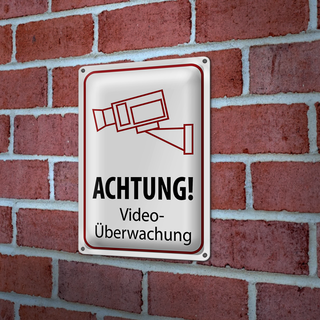 Blechschild Hinweis 20x30cm Achtung Videoüberwachung