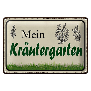 Blechschild Spruch 30x20cm mein Kräutergarten Garten