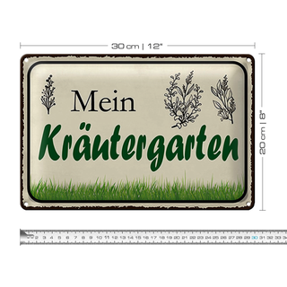 Blechschild Spruch 30x20cm mein Kräutergarten Garten