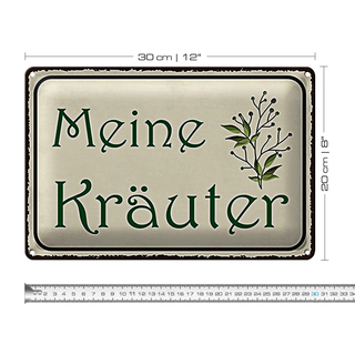 Blechschild Spruch 30x20cm meine Kräuter