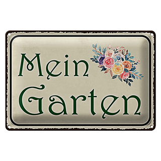 Blechschild Spruch 30x20cm mein Garten