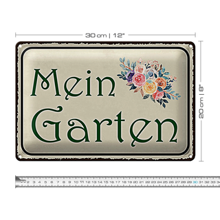 Blechschild Spruch 30x20cm mein Garten