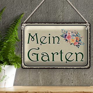 Blechschild Spruch 30x20cm mein Garten