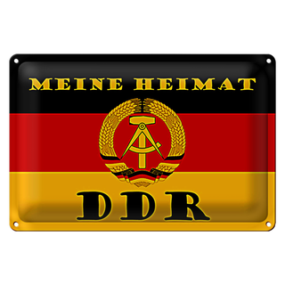 Blechschild Spruch 30x20cm meine Heimat DDR Fahne Ostalgie