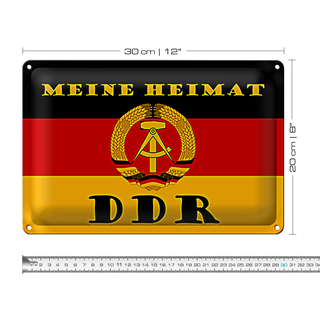 Blechschild Spruch 30x20cm meine Heimat DDR Fahne Ostalgie