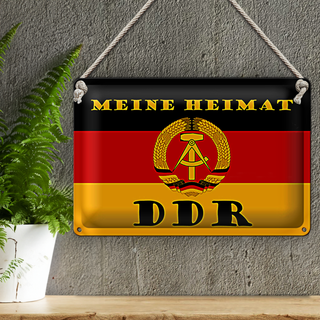 Blechschild Spruch 30x20cm meine Heimat DDR Fahne Ostalgie