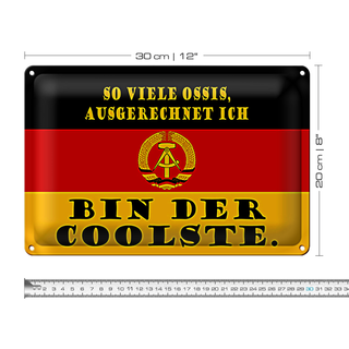 Blechschild Spruch 30x20cm so viele Ossis bin der coolste