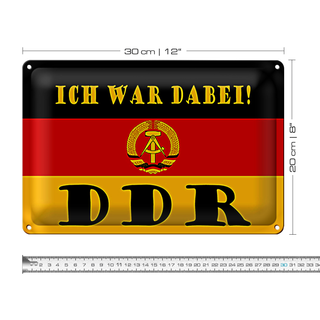 Blechschild Spruch 30x20cm ich war dabei DDR Fahne Ostalgie