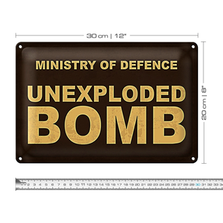 Blechschild Spruch 30x20cm ministry of defence unexploded