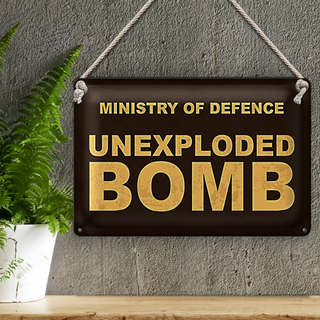 Blechschild Spruch 30x20cm ministry of defence unexploded